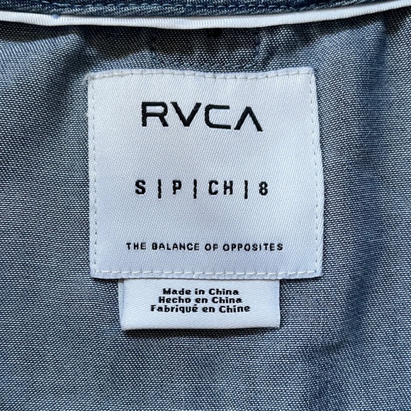 RVCA Womens Small Moto Jacket Rayon Lightweight Blue Full Zip Long Sleeve - Picture 4 of 8